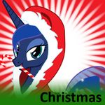  christmas clothing equine friendship_is_magic holidays horn horse low_res mammal mouth_hold my_little_pony pony princess_luna_(mlp) santa_costume solo up1ter winged_unicorn wings 