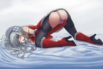  ???_(artist) aila_jyrkiainen all_fours alternate_costume ass bare_shoulders black_legwear blue_eyes blush boots breasts dildo elbow_gloves flower gloves gundam gundam_build_fighters hat hat_flower long_hair masturbation medium_breasts nipples object_insertion open_mouth pussy red_gloves red_legwear silver_hair simple_background solo thigh_boots thighhighs 