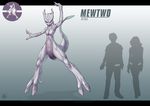  alan_campos black_eyes gen_1_pokemon highres mewtwo no_humans pixelated pokemon pokemon_(creature) purple_skin realistic silhouette solo 