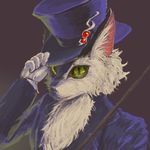  cat formal fur green_eyes hat kino_sayuki no_humans original solo suit top_hat 