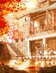  akiyama_mio autumn autumn_leaves building hashiribe_akira highres hirasawa_yui house k-on! kotobuki_tsumugi kyoto leaf manabe_nodoka md5_mismatch multiple_girls nakano_azusa real_world_location river scenery stairs tainaka_ritsu traditional_media water watercolor_(medium) 