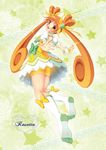  bad_id bad_perspective bad_pixiv_id bad_proportions brown_eyes brown_hair character_name choker cure_rosetta dokidoki!_precure double_bun flower green_choker hair_ornament jewelry kneehighs kyohei long_hair magical_girl no_shoes precure ribbon rose smile socks solo twintails wrist_cuffs yotsuba_alice 