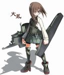  bad_id bad_pixiv_id blush brown_eyes brown_hair highres kantai_collection kokaki_mumose looking_at_viewer short_hair skirt smile taihou_(kantai_collection) thighhighs 