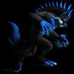  blue_fire canine limizuki mammal were werewolf wolf 