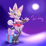  2013 anthro areola big_breasts breasts chao christmas erect_nipples female flashing full_moon gift holidays looking_at_viewer moon night nipples sega sif smile solo sonic_(series) 