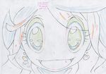  color_trace commentary earrings evil_grin evil_smile grin harime_nui heart highres jewelry key_frame kill_la_kill no_eyepatch official_art partially_colored production_art production_note promotional_art simple_background sketch smile trigger_(company) white_background 