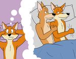  armpits bed canine chest dan dream fantasy fox friends fur gay josh kangaroo lying male mammal marsupial ms_paint paintfox smile the_crappy_paint_job 