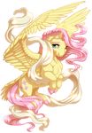  alpha_channel angel blue_eyes cloth cutie_mark equine feathers female feral fluttershy_(mlp) friendship_is_magic hair halo hooves horse kittehkatbar looking_at_viewer mammal muscles my_little_pony pegasus pink_hair plain_background pony solo transparent_background wings 
