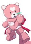  beargguy_iii fusion gundam gundam_build_fighters heart hiiro_(atlas) kirishima_(aoki_hagane_no_arpeggio) mechanization no_humans ribbon stuffed_animal stuffed_toy teddy_bear yotarou_(aoki_hagane_no_arpeggio) 