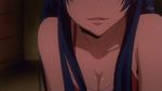  animated animated_gif bare_shoulders blue_hair bouncing_breasts breasts cleavage head_out_of_frame kawashima_ami lips lowres medium_breasts screencap solo spaghetti_strap toradora! 
