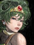  bad_id bad_pixiv_id blue_eyes circlet curly_hair dragon_quest dragon_quest_iv earrings green_hair heroine_(dq4) jewelry pon solo 