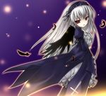  bad_id bad_pixiv_id dress feathers frills hairband long_hair miu_(pixiv16308) red_eyes rozen_maiden silver_hair solo suigintou wings 