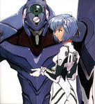  ayanami_rei blue_hair bodysuit eva_00 neon_genesis_evangelion non-web_source plugsuit red_eyes short_hair solo white_bodysuit 