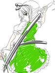 flower hairband konpaku_youmu short_hair solo sword touhou wabi_(wbsk) weapon 