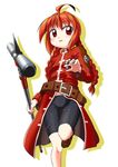  ahoge ashida_ichirou bad_id bad_pixiv_id belt bike_shorts braid graf_eisen long_hair lyrical_nanoha mahou_shoujo_lyrical_nanoha mahou_shoujo_lyrical_nanoha_a's mahou_shoujo_lyrical_nanoha_strikers red_eyes red_hair solo twin_braids vita 