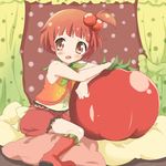  bad_id bad_pixiv_id blush brown_eyes child maruki_(punchiki) original red_hair short_hair solo tomato tomato-chan 