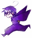  ahoge basilisk_(manga) japanese_clothes lowres male_focus purple_eyes purple_hair solo yashamaru 