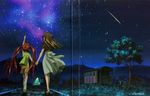  air aratani_tomoe highres michiru_(air) multiple_girls night scan sky star_(sky) starry_sky toono_minagi 