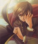  black_hair code_geass geass heterochromia highres kimura_takahiro lelouch_lamperouge male_focus official_art ookouchi_ricca solo zero_(code_geass) 