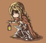  bad_id bad_pixiv_id blonde_hair cloak cosplay final_fantasy final_fantasy_tactics kaba_(kaiten1214) knife lantern long_hair ovelia_atkascha parody robe serious solo tonberry tonberry_(cosplay) 