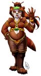  anthro bear breasts brown_fur brown_hair chubby claws female fur green_eyes hair invalid_color invalid_tag looking_at_viewer maeli mammal musteloidea one_eye_closed open_mouth panda pandaren plain_background shaded smile solo standing video_games warcraft waving white_fur wink world_of_warcraft 