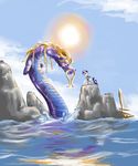  envy_(artist) equine female friendship_is_magic horn horse male mammal my_little_pony pony rarity_(mlp) reptile scalie sea sea_serpent size_difference size_different sky steven_magnet_(mlp) unicorn water 