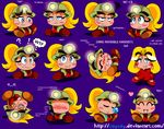  &lt;3 ? angry blonde_hair blue_eyes blush cellphone coycoy dress ear_piercing english_text eyes_closed fangs female goomba goombella hair hair_down helmet mario_bros nintendo paper_mario phone piercing ponytail sleeping text texting tickling video_games 