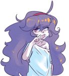  clothing female hair hex_maniac human mammal nintendo not_furry pok&#233;mon pok&eacute;mon purple_eyes purple_hair shirt toothbrush video_games 