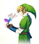  1girl 2013 bad_id bad_twitter_id blonde_hair blue_eyes blue_hair cape christmas earrings fi gloves hat jewelry link muse_(rainforest) pantyhose pointy_ears short_hair smile the_legend_of_zelda the_legend_of_zelda:_skyward_sword 