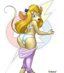  absurd_res blonde_hair blue_eyes bra butt chip_&#039;n_dale_rescue_rangers chip_'n_dale_rescue_rangers disney eyewear female gadget_hackwrench goggles hair hi_res looking_at_viewer looking_back mammal mouse open_mouth panties pervertedcrow rodent solo standing surprise underwear undressing 