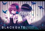  back-to-back backless_dress backless_outfit bad_id bad_pixiv_id blue_bird blue_flower blue_rose bow comiket_85 dress feathers flower hat hat_bow komeiji_koishi komeiji_satori minamura_haruki multiple_girls pink_eyes pink_hair rose short_hair siblings sisters touhou white_hair wrist_cuffs 