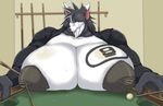  areola big_areola big_breasts black_fur breasts canine female fur huge_breasts hyper hyper_breasts inverted_nipples large_areola mammal mochizuki_tooya motiduki_toya nipples pool_cue pool_table solo sweat tongue tongue_out what white_fur 
