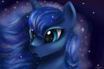  blue_fur blue_hair cattoy10 cool_colors equine female feral friendship_is_magic fur hair hi_res horn horse mammal my_little_pony night pony princess_luna_(mlp) snow snowflake snowing solo teal_eyes unicorn 