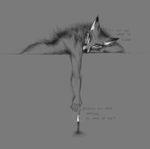  anthro candle canine fox greyscale male mammal monochrome nude pira sketch solo 