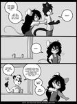  2013 black_and_white cat comic dialog feline female fur hair jay_naylor ladder male monochrome mouse rodent text window 