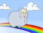  animated blonde_hair cloud clouds derpy_hooves_(mlp) equine female fluffle_puff fluffy friendship_is_magic fur fusion grey_fur hair horse low_res mammal my_little_pony pony rainbow solo yellow_eyes 