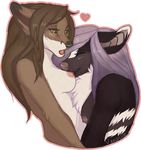  alpha_channel bat blush breasts canine cute duo female fox hybrid kissing lesbian mammal neyris rhea_gale skunk venerit 