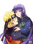  1girl blonde_hair blush closed_eyes couple flower forehead_protector hetero hyuuga_hinata long_hair meiko_(puua) naruto_(series) naruto_shippuuden petals purple_hair short_hair tears uzumaki_naruto veil 