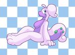  &lt;3 barefoot big_breasts big_paws blue_eyes breasts collar cute dragon female feral goodra invalid_tag maude_boucher nintendo nude pok&#233;mon pok&eacute;mon rockmanzxadvent shy solo toes video_games 