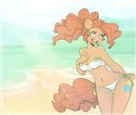  anthro anthrofied beach blue_eyes cleavage clothed clothing cutie_mark dahliabee equine female friendship_is_magic hands horse mammal my_little_pony navel_piercing piercing pinkie_pie_(mlp) pony seaside solo swimsuit 