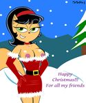  breasts cat christmas collar darkdpx3 elbow_gloves feline female gloves holidays kitty_katswell looking_at_viewer mammal snow snowing t.u.f.f._puppy topless 