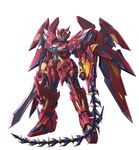  glowing_eyes gundam gundam_epyon knight_epyon mecha no_humans sd_gundam sd_gundam_gaiden simple_background sword takamaru_(taka1220) weapon whip white_background wings 