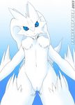  blue_eyes blush breasts drakeraynier female legendary_pok&#233;mon legendary_pokemon nintendo nipples pok&#233;mon pok&#233;morph pok&eacute;mon pussy reshiram video_games 