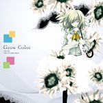  album_cover aonoe ascot closed_eyes cover flower green_hair juliet_sleeves kazami_yuuka long_sleeves open_clothes open_vest parasol puffy_sleeves shirt solo sunflower touhou umbrella vest 