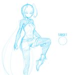  antennae breasts bridal_gauntlets cape highres leg_lift pantyhose short_hair shorts sketch small_breasts solo space_jin touhou wriggle_nightbug 
