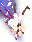  1girl argyle argyle_legwear blonde_hair boots closed_eyes couple dress gloves hat hetero highres interlocked_fingers karuha kurusu_shou nanami_haruka pantyhose pink_hair short_hair smile upside-down uta_no_prince-sama yellow_eyes 