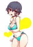  bad_id bad_pixiv_id bikini black_hair blue_eyes breast_hold breasts heart looking_at_viewer open_mouth persona persona_4 sayu030b shirogane_naoto short_hair solo swimsuit 