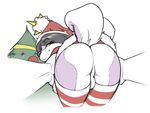  butt canine christmas cub dog girly hat holidays husky legwear looking_back male mammal presenting presenting_hindquarters santa_hat sasha sashabelle socks stockings striped_stockings thigh_highs young 