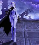  breasts cape female hair hi_res moaningbird mogu navel nipples nude pointy_ears purple_eyes purple_skin pussy solo video_games warcraft white_hair world_of_warcraft 