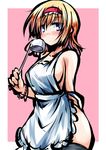  alice_margatroid apron bad_id bad_pixiv_id blonde_hair blue_eyes blush hairband hemogurobin_a1c ladle naked_apron short_hair solo touhou 